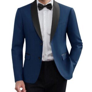 Coofandy. Men's Tuxedo Jacket. Slim Fit. Navy Blue/Black Small